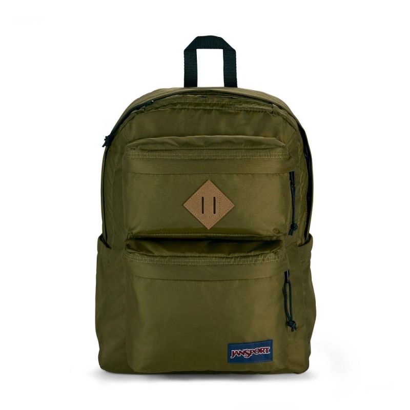 Mochila Para Portátil JanSport Double Break Mochilas Verde Oliva | EECHC64908