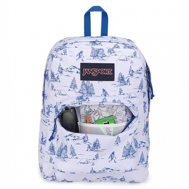 Mochila Para Portátil JanSport SuperBreak® Plus Mochilas Blancas Azules | GECUC98237