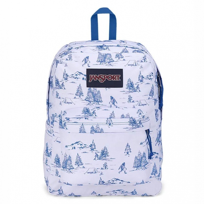 Mochila Para Portátil JanSport SuperBreak® Plus Mochilas Blancas Azules | GECUC98237