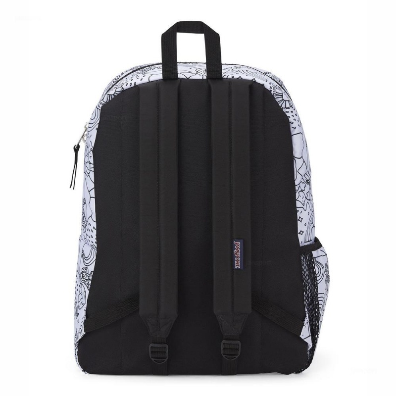 Mochilas escolares JanSport CROSS TOWN Mochilas Blancas Negras | TECWZ49388